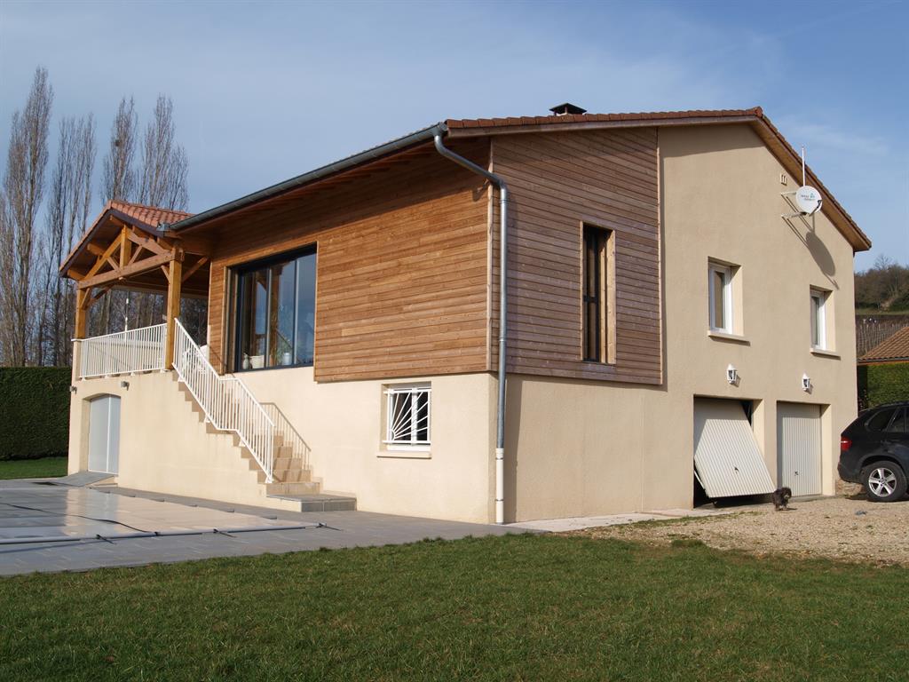 Maison façade mixte crépit et bois ponte rosa photo n°69