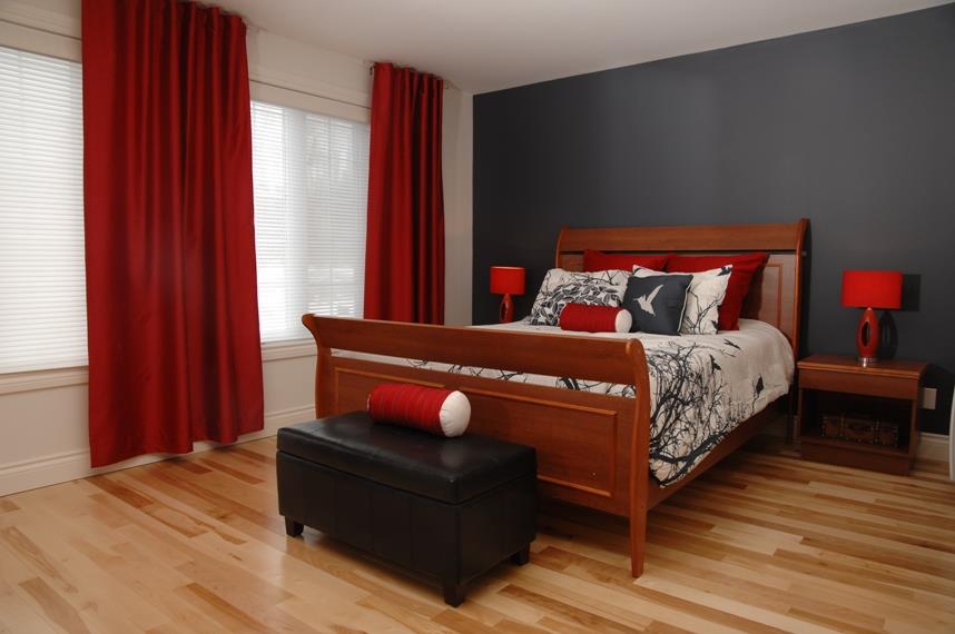 Chambre avec lit en bois naturel clair design en 3 dimensions Désign Lit Chambre